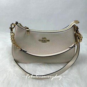 Coach Teri Shoulder/Crossbody Bag In Leather/Gold/Chalk CV934 NWT